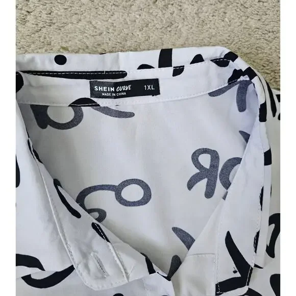 Shein Curve Collared Shirt Dress Size 1XL - Picture 2 of 8